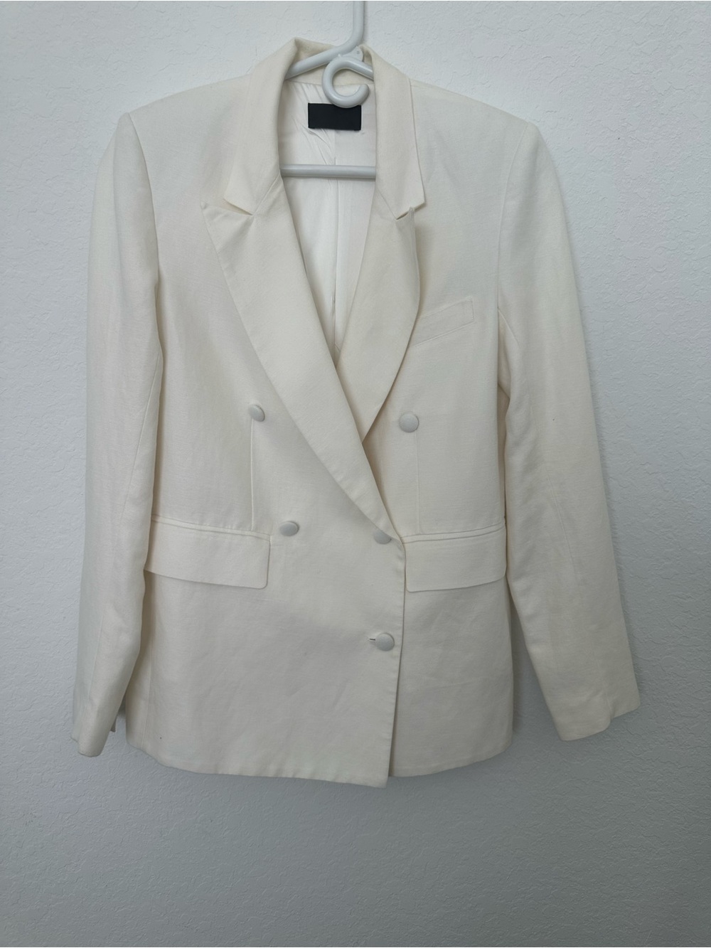 RtA Double-Breasted Blazer in Off-White